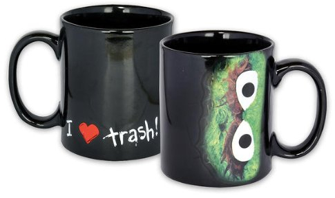 Sesamstrasse Tasse I love trash! - schwarz, bedruckt, aus Keramik, in Geschenkkarton, Füllmenge: 320 ml.