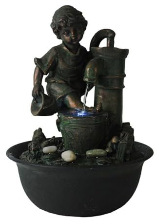 TrendLine Zimmerbrunnen Paul LED Beleuchtung Dekobrunnen Zierbrunnen