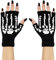 W WIDMANN MILANO Party Fashion 95703 - Fingerlose Handschuhe mit Skelett-Aufdruck, Accessoire für Faschingskostüme, Halloween