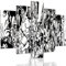 Feeby. Leinwandbild - 5 Teile - Bilder, Wand Bild, Wandbilder, Kunstdruck XXL, 5-Teilig, Typ A, 150x100 cm, MODERNE, COMIC, SUPERHELD, COLLAGE, SCHWARZ UND WEIß