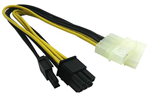 COMeap (confezione da 3) PCI Express a 8 pin (6 + 2) maschio a 2X Molex Cavo adattatore di alimentazione da 9 pollici (23 cm)