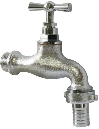 SOMATHERM FOR YOU, Robinet de puisage à potence chromé, mâle 1/2, raccord 3/4, corps laiton nickelé CW617N, pression max 10 bars, température max 90°C, norme ACS, facile à entretenir