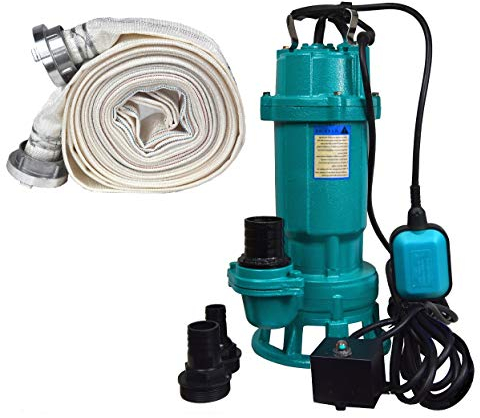Schmutzwasserpumpe Fäkalienpumpe 30 M Schlauch Storz C Kupplung 1100 W 18000 L/Std Tauchpumpe Abwasserpumpe Schwimmerschalter