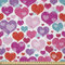 ABAKUHAUS Valentinstag Stoff als Meterware, Herzen wirbelt, Microfaser Multi Zweck Dekostoff für Kunsthandwerke, 3M (230x300cm), Mehrfarbig