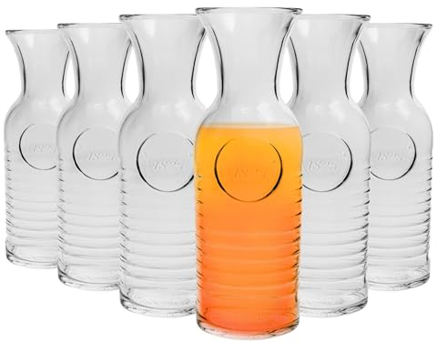 Bormioli Rocco Officina 1825 Verre Carafe à Eau - 1,2 litres au Service des carafes - Made in Italy - Lot de 6