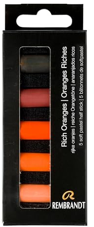 Rembrandt Professional Soft Pastel Set Rich Oranges | 5 Half Pastels