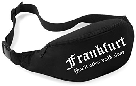Uglyshirt89 Frankfurt Bauchtasche | Ultras Fussball Sport Fan Tasche (Schwarz)