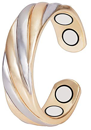 YINOX 2,3-Zoll-Magnettherapie-Kupferring für Männer und Frauen, 4 starke Magnete lindern effektiv Arthritis und Migräne, frei einstellbarer Magnetschmuck