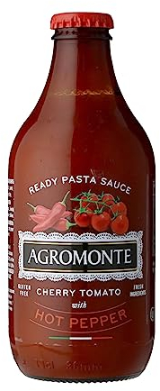 AGROMONTE Conf. 4 di Salsa Pronta di Pomodorino Ciliegino con Peperoncino 330 g