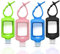 4 Pack Travel Size Plastic Clear Bottles w/Silicone Sleeve Refillable Empty Squeeze Containers Leakproof Flip Cap Keychain Bottles Hand Sanitizer Holder for Backpack Travel Outdoor (60ml/2oz) (A)