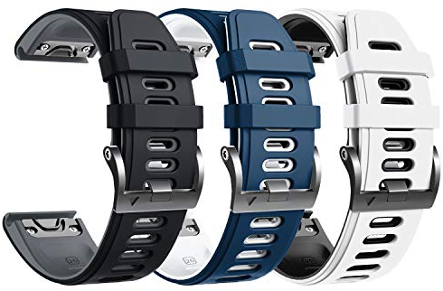 NotoCity Armband für Garmin Fenix 6x/6x Pro/5x/5x Plus/7x/7x Pro/8 51mm, Quickfit 26mm Uhrenarmband für Garmin Enduro 2, Fenix 3/3 HR, Instinct 2X, Epix Pro 51mm, Descent MK1/2, Quatix 7X(3 Stück-2)