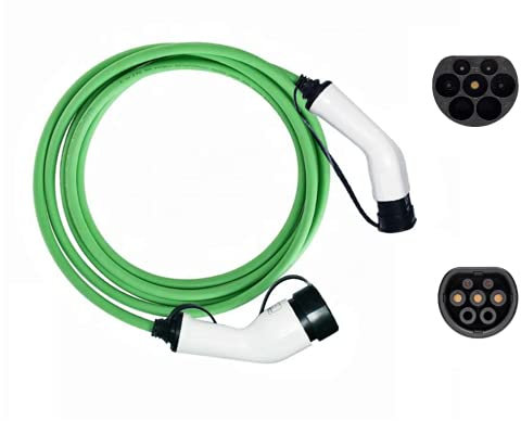 EV Extras Type 2 10 metres EV Charging Cable 32 amp (7.4KW) Green