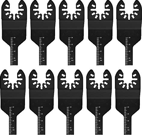 10 Piezas Hojas de Sierra Oscilantes, Multiherramienta de Liberación Rápida, Hojas de Metal Universales, Corte Eléctrico, Paneles de Yeso, Madera, Plástico, Se Adapta A De.Walt Bo.sch Ma.kita (10 mm)