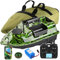 Bilbear GPS Fishing Bait Boat with 3 Independent Control Bait Hoppers Carp Fishing Bait Boat Carp Hook Post Boat,Fish finder with Sonar Sensor,Handbag (Camo Bait Boat Set)