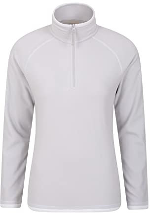 Mountain Warehouse Montana Fleecejacke für Damen aus Microfleece - Atmungsaktiver Fleece-Pullover für Damen, schnelltrocknend, warme Fleecejacke, Half-Zip - Outdoor Grau Damengröße EU 34