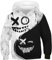 PADOLA Jungen Kapuzenpullover 3D Druck 4-13 Jahren Kinder Hoodie Boys Lustig Gedruckt Langarmshirt Weihnachtspullover Halloween Weihnachten Chirstmas Geschenke (2 Black, 9-10 Jahre)