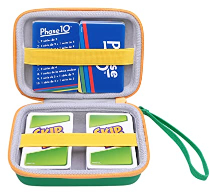 XANAD Tragetasche für 400+ Sammelkarten, passend für UNO, SKYJO, Pokemon, Phase 10 Junior, Cards Against Humanity Das lustige Kartenspiel Schwarz (Green)