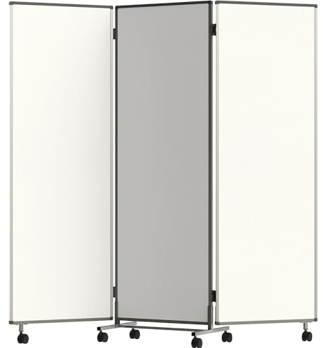 eurokraft | Präsentationswand/Trennwand | mobil | Faltbar | beschreibbar | magnethaftend | desinfektionsmittelbeständig | HxBxT 1905 x 600/1800 x 500 mm