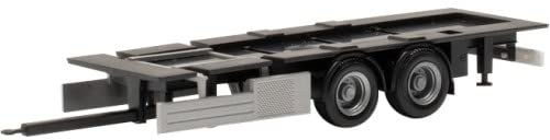 herpa 085526 Modellbausatz Tandem-Anhänger Fahrgestell mit Unterflurkühlaggregat 2 STK, Maßstab 1:87, Teilservice Modell LKW für Diorama, Modellbau Sammlerstück, Miniaturmodelle, schwarz