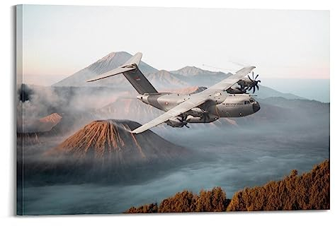 Kampfflugzeug-Poster Airbus A400M Dekoratives Gemälde Leinwand Wand und Kunst Bild Familie Schlafzimmer Dekor 30 x 45 cm