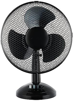 ACCURATE 12Inch Table Fan Desk Fan with 3 Speed| Oscillating| Low Noise| Strong Resistant Base Desktop/Bedside Fan, Ideal for Home and Office,(BLACK)