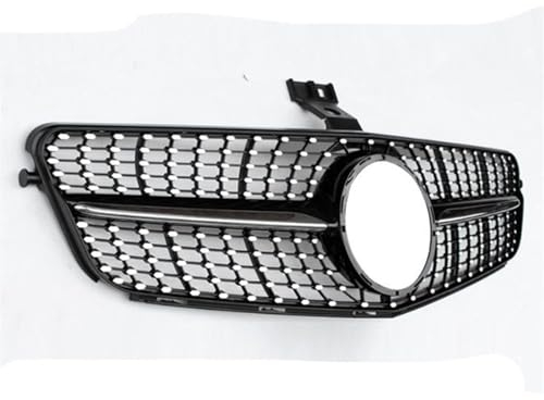 DECI Auto Front Kühlergrille für Mercedes Benz C-Klasse W204 2008–2014 C180 C200 C300,Front Nieren Kühlergrill Front stoßstange Gitter Waben Grill Dauerhaft,A/Schwarz