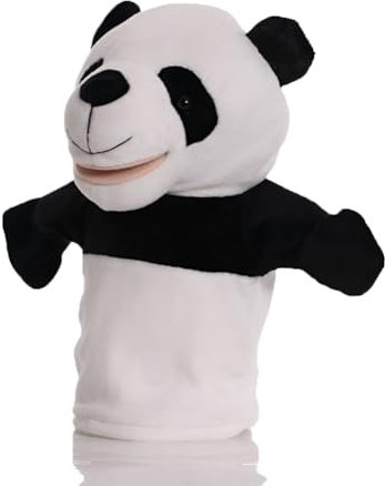 Proumhang Handpuppen für Kinder,Weiche Plüsch Zoo Tier Puppe für Kinder Kleinkinder Jungen Mädchen,Für phantasievolles Spiel,Showtheater,Partyzubehör (große bewegliche Münder) Panda 25cm