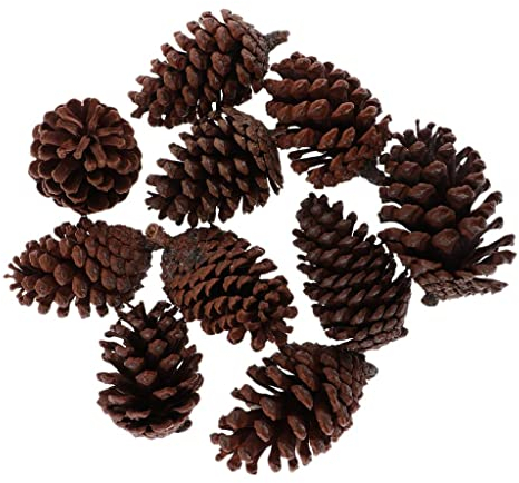 10 Stück Tannenzapfen Kugeln Hängend Weihnachtsbaum Urlaub Dekoration C 6-8cm, Braun