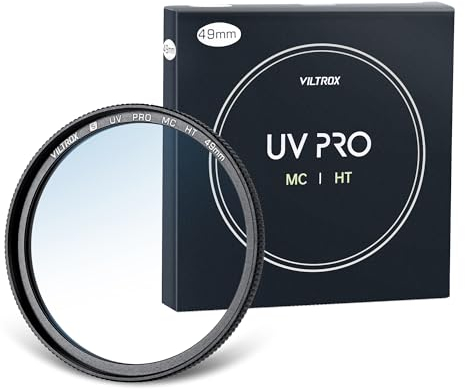 VILTROX Filtro UV MC da 49mm, MC Filtro di protezione UV 18 rivestimenti multistrato UHD, rivestimento nano, filtro UV ultra sottile resistente ai graffi per obiettivo fotocamera da 49mm