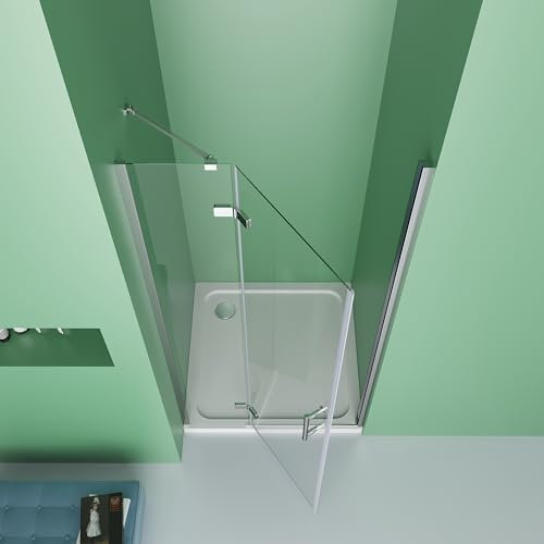 DOOLEEWEE Nischentür 100x193cm NanoBeschichtungGlas Duschabtrennung Duschwand Pendeltür Duschtür ESG Glas Rahmenlos