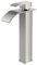 FORIOUS Wasserhahn Bad,Wasserfall Waschtischarmatur Einhandmischer Armatur Waschbecken mit Auslauf Höhe 220 MM,Wassersparend, Energiesparend,Brushed Nickel