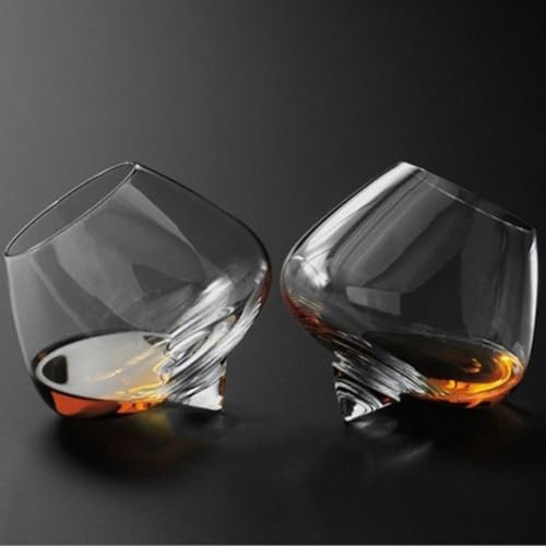 EpheyFIF Lot de 2 verres à whisky personnalisables, verre à rhum en cristal rotatif de 235 ml, meilleur whisky pour homme, anniversaire, fête des pères, anniversaire de mariage