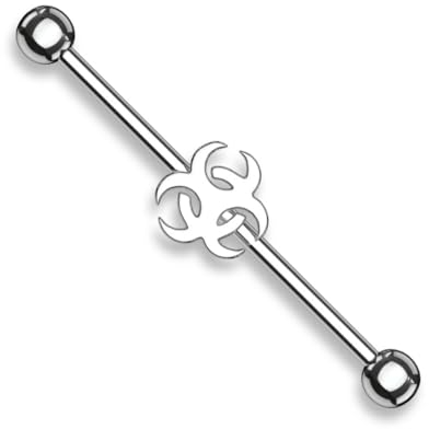 Treuheld® Silbernes Industrial Piercing mit Tribal | Piercing Stab