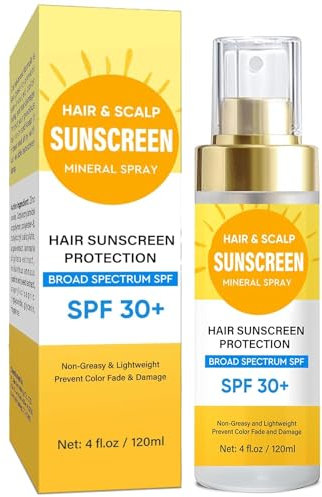 Scalp Sunscreen Spray - Hair Sun Protection Spray SPF 30 for Hair & Scalp, Prevent Hair Color Fade/Dryness, Non-Greasy Formula