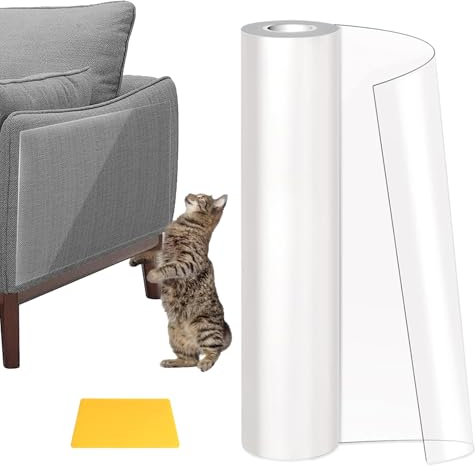 Kratzfolie Katzen Selbstklebend 30cm x 500cm Kratzschutz Katze Tape Anti Kratz Folie Selbstklebend Kratzschutz Wand, Kratzschutzfolie, Couch Kratzschutz Katze