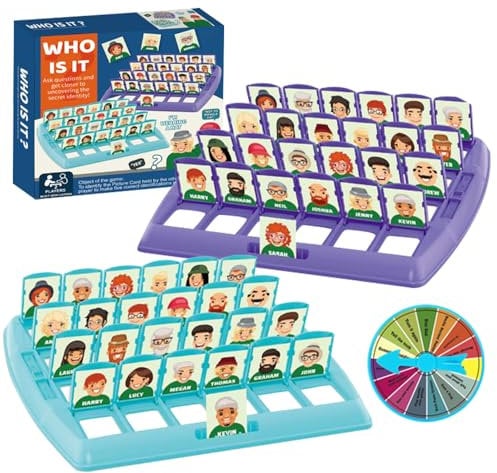 NAVESO Wer Ist Es Spiel, Wer Ist Es Lustiges Ratespiel Brettspiel, Wer Bin Ich Spiel, Brettspiele Kinder, Family Erraten Spiele, Guess Who Board Game, Brettspiel für Eltern Kind Interaktives Spielzeug