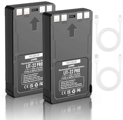LIT-22 Akku 7000 mAh wiederaufladbarer Lithium-Akku für Spypoint Trail-Kamera – kompatibel mit Flex-M, Flex G-36, Flex-Plus, Flex-S Cellular Trail Kameras (inkl. Typ-C-Kabel)