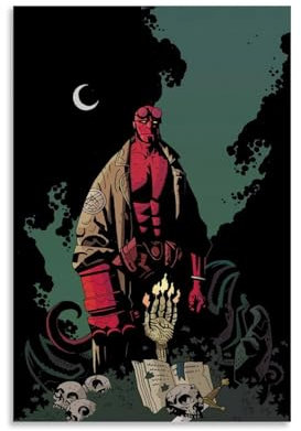 LaFegoude Hellboy Cartoon Poster Poster Dekorative Malerei Leinwand Wandkunst Wohnzimmer Poster Schlafzimmer Malerei,Wandkunst Bilddruck Moderne Familienzimmer Dekor 12x18inch(30x45cm)