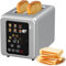 2-Slices Touchscreen Smart Toaster, Stainless Steel Toaster with Sound Function and Digital Timer, 6 Bread Types and 6 Shade Settings