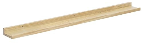 eSituro Étagère Murale Bois, Étagère Murale, Tablette Murale, Étagère Flottante Murale, avec Bord de Protection, pour Chambre, Salon, Cuisine, Entrée, Couleur Bois Naturel, L100xP10xH4cm, SWS0379