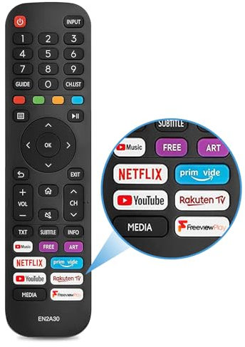 Hisense TV Remote Control Replacement, EN2A30 Universal Remote Control for Hisense VIDAA Smart TV with 5 Hot Buttons, No Setup Required