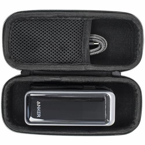 YIIWAY Estuche Duro Funda Case Compatible con Anker Prime Power Bank 9600mAh Cargador portátil 65W, Funda Solo - Negro YC83001