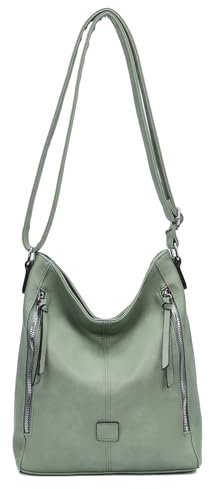 OBC DAMEN TASCHE Umhängetasche Schultertasche Shopper Crossbody Henkeltasche CrossOver Kunstleder Beuteltasche Handtasche Hobo Bag Reise Mint