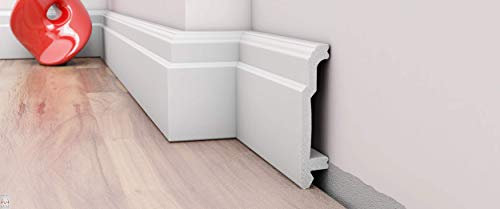 Pack de 10/20 mètres plinthes plinthes bande de sol - blanc - matériau dur - décoration - mur - sol - terrasse (DP9)