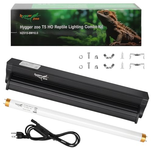 T5 UVB Reptilbelysning HO UVB-lampa Belysningskomponent, 10.0 UVB-lampa för Reptiler Terrariumskärm med 8W Reptilbelysning UVA UVB Ökenlampa för Skäggdrake Sköldpadda Tank, 30 cm