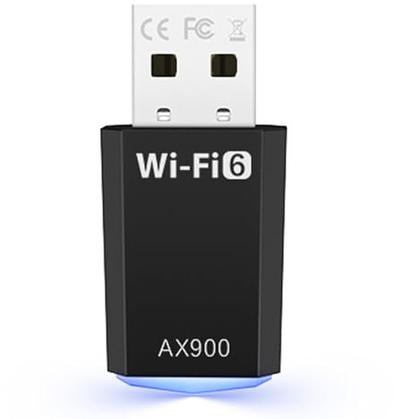 USB WiFi Adapter Dongle for PC - WiFi 6 AX900 Dual Band 5GHz/2.4GHz Mini Wireless Network Adapter for Desktop & Laptop, Built-in Driver, Supports Windows 7/10/11