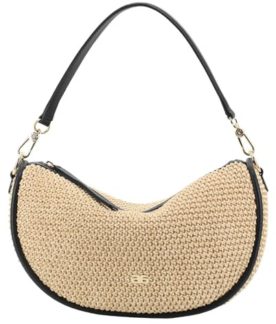 Abro Maglia Raffia Hobo Bag Willow Natural/Black