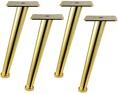 4pcs 30cm Pieds de Meubles Table Basse Pieds Haut Obligue Doré Pour Table Canapé Table Basse Trépied TV Chaise Pieds de Table Laiton Salon Meubles