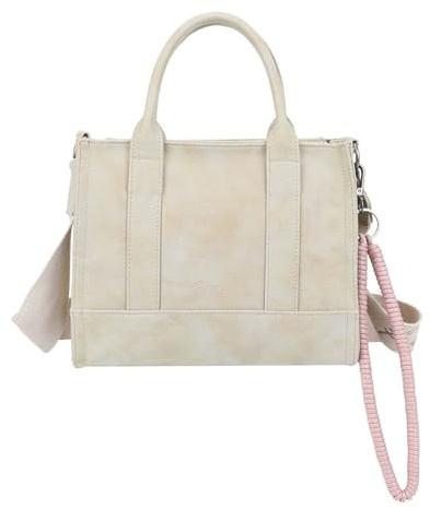 Fritzi SquareN Vintage Crossbody Kunstleder Damen Umhängetasche Handtasche Festival City vegang 20,5 x 26 x 11 cm – Schwarz, Rosa, Braun, Gruen, Grau, Pink, Blau, Anthrazit, Curry, Rot, Gelb