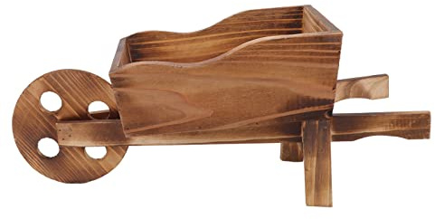 Kukyller Vaso da fiori in legno, vaso da fiori succulento carriola fioriera da giardino decorativa fioriera da giardino all'aperto per Ndoor, esterno, patio, balcone, cortile